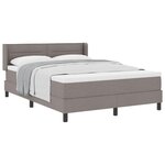 vidaXL Lit à ressorts avec tête de lit Taupe 190 x 140 cm tissu