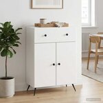 vidaXL Buffet Blanc brillant 66 x 34 5 x 90 cm Bois d'ingénierie