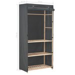 vidaXL Garde-robe à 3 niveaux Gris 79 x 40 x 170 cm Tissu