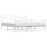 vidaXL Cadre de lit métal sans matelas et pied de lit blanc 200x200 cm