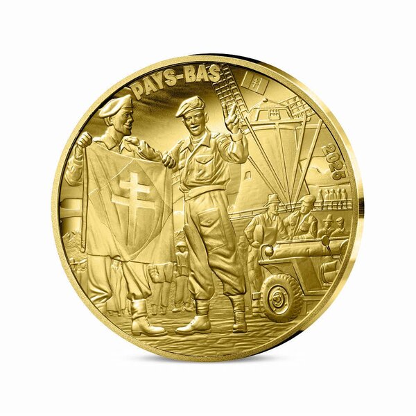 80 ans du V-E DAY Monnaie de 50€ Or 1/4 Oz - Soldat Français