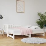 vidaXL Lit coulissant Blanc 2x(80x200) cm Bois de pin massif