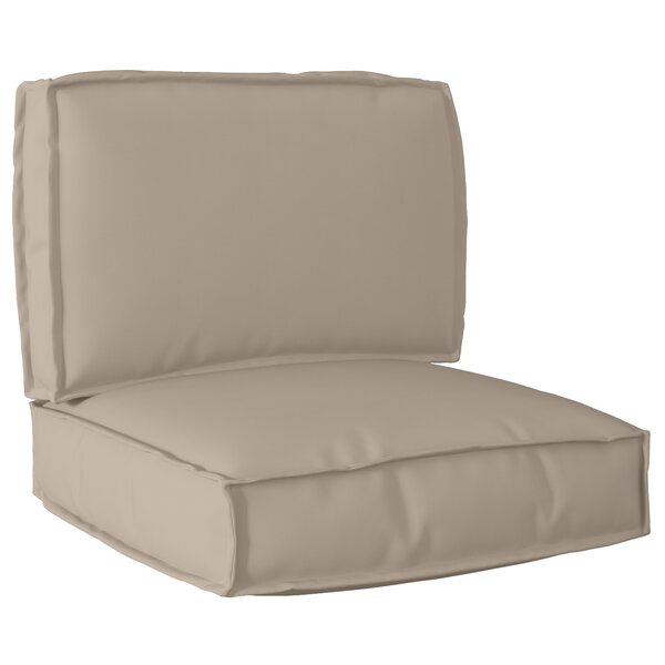 vidaXL Set de coussins de palette 2 Pièces Taupe 60 x 60 x 12 cm