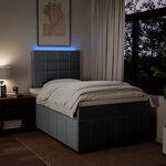 vidaXL Sommier à lattes de lit et matelas gris clair 120x190 cm tissu