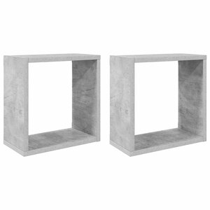 vidaXL Étagères cube murales 2 Pièces Gris béton 30x15x30 cm