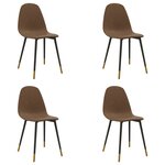 vidaXL Chaises à manger lot de 4 marron tissu