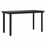 vidaXL Table à dîner de jardin Noir 140x70x74 cm Acier et verre