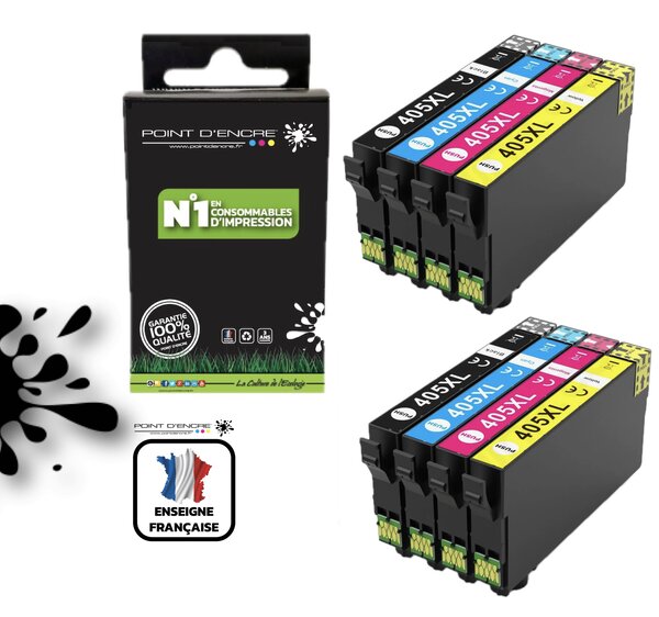 2 X 405XL - Valise - Pack de 4 Cartouches D'encre Noir/Cyan/Magenta/ Jaune - Grande capacité