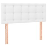 vidaXL Sommier à lattes de lit avec matelas Blanc 120x200cm Similicuir