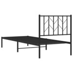 vidaXL Cadre de lit métal sans matelas avec tête de lit noir 80x200 cm