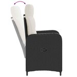 vidaXL Ensemble de repas extérieur 5 Pièces Noir et blanc crème polyrotin