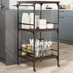 vidaXL Chariot de cuisine chêne marron 60 5x50x105cm bois d'ingénierie