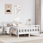 vidaXL Cadre de lit sans matelas blanc 160x200 cm bois de pin massif