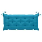 vidaXL Banc Batavia avec coussin bleu clair 120 cm Bois de teck massif