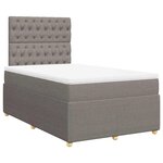 vidaXL Sommier à lattes de lit avec matelas Taupe 120x200 cm Tissu