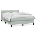 vidaXL Sommier à lattes de lit et matelas gris clair 160x210cm velours