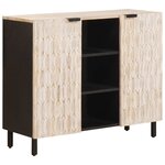 vidaXL Buffet avec étagère Finition Lavage Blanc 90 x 33 x 75 cm