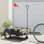vidaXL Remorque de vélo noir tissu oxford et fer