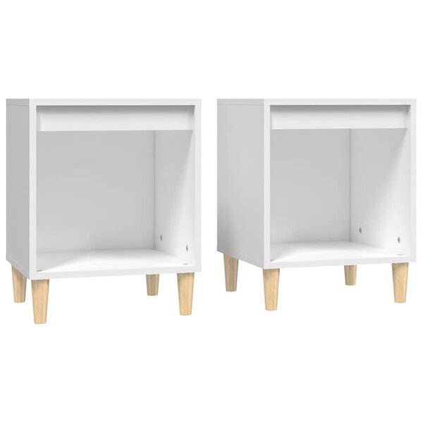 vidaXL Tables de chevet 2 Pièces Blanc 40x35x50 cm