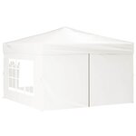 vidaXL Tente de réception pliable avec parois Blanc 3x3 m