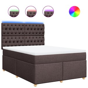 vidaXL Sommier à lattes de lit avec matelas Marron foncé 160x200 cm
