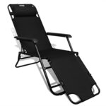 Vidaxl chaise longue pliable 2 pcs avec repose-pied acier noir