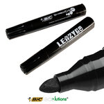 Lot de 2 Feutres marqueurs permanents BIC noir LEAZYGO