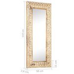 vidaXL Miroir sculpté à la main 110x50x2 6 cm Bois de manguier solide