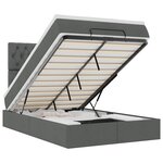 vidaXL Cadre de lit ottoman avec matelas gris foncé 120x190 cm tissu