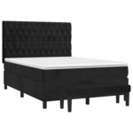 vidaXL Sommier à lattes de lit avec matelas Noir 140x190 cm Velours