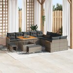 vidaXL Ensemble de canapé de jardin 13 Pièces Gris polyrotin