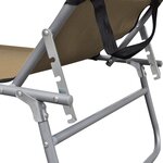 vidaXL Chaise longue pliable avec auvent Acier Taupe