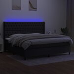 vidaXL Sommier à lattes de lit matelas et LED Noir 200x200 cm Tissu