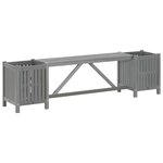 vidaXL Banc de jardin avec 2 jardinières 150 cm bois d'acacia gris