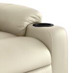 vidaXL Fauteuil de massage inclinable crème similicuir