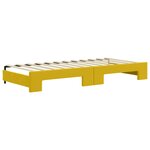 vidaXL Lit de jour avec gigogne et matelas jaune 90x200 cm velours