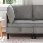 vidaXL Sofa avec rangement Gris clair Velours