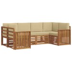 vidaXL Ensemble de canapé d'angle avec coussin 6 Pièces Naturel