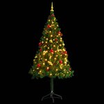 Vidaxl arbre de noël artificiel avec boules et led vert 180 cm