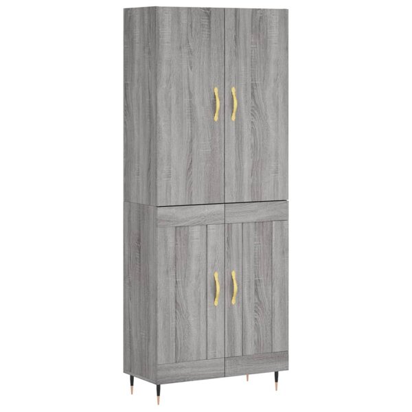 vidaXL Buffet haut Sonoma gris 69 5x34x180 cm Bois d'ingénierie