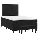 vidaXL Sommier à lattes de lit avec matelas noir 120x190 cm velours
