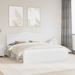 vidaXL Cadre de lit avec tête de lit Blanc 200 x 200 cm Pin massif