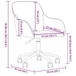 vidaXL Chaise pivotante de bureau Gris clair Velours