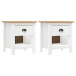 vidaXL Tables de chevet 2 Pièces Hill 46x35x49 5 cm Bois de pin solide