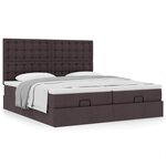 VidaXL Cadre de lit ottoman avec matelas marron foncé 180x200 cm tissu