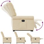 vidaXL Fauteuil inclinable électrique crème tissu
