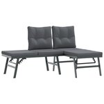 vidaXL Ensemble de bancs de jardin avec coussins 5 Pièces noir