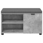 vidaXL Banc d'entrée avec coussin Uni Gris béton 80 x 38 x 46 cm