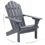 vidaXL Chaise de jardin Bois Gris