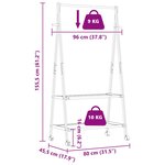vidaXL Porte-vêtements et étagères et roulettes 96x45 5x155 5cm bambou